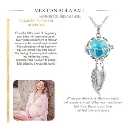 EUDORA 18mm feather necklace - 18MM chime ball chain for pregnant women - as gift