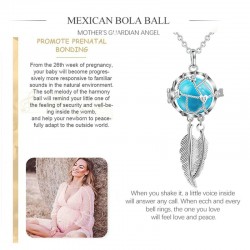 Pregnancy necklace - dreamcatcher with stainless steel feathers / Mexican Bola ball with soundNecklaces