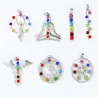Reiki 7 crystal beads - Chakra - pendant for necklace - Yoga / meditation / angel shapeNecklaces
