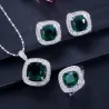Ensemble de bijoux élégant - collier / boucles d'oreilles / bague - avec saphir - argent sterling