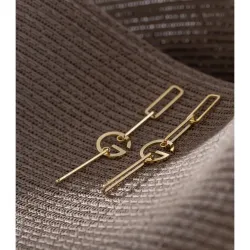 Long hanging earrings for women -  golden /copper - elegant