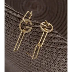 Long hanging earrings for women -  golden /copper - elegant