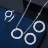 Love pendant - necklace and earrings set for women - classic cubic zirconia crystal