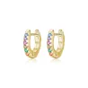 Mini hoop earrings - 925 sterling silver - colourful crystals / turquoiseEarrings