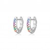 Mini hoop earrings - 925 sterling silver - colourful crystals / turquoiseEarrings