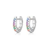 Mini hoop earrings - 925 sterling silver - colourful crystals / turquoiseEarrings