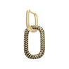 ZHUKOU hoop earring for women - 1 piece - brass cubic crystal design
