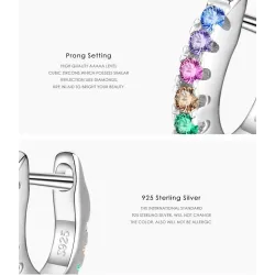 Mini hoop earrings - 925 sterling silver - colourful crystals / turquoiseEarrings