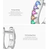 Sterling Silver zircon hoop earrings for women - turquoise in color - high quality - gift