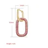 ZHUKOU hoop earring for women - 1 piece - brass cubic crystal design