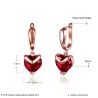 Luxurious earrings with red crystal heartEarrings