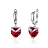 Luxurious earrings with red crystal heartEarrings