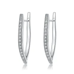 Earrings Hot Luxury V Shape Earrings 5A Cubic Zirconia Earrings For Women Fashion Jewelry Cute Wedding Earrings