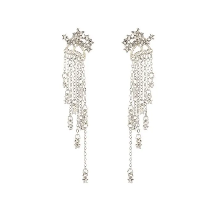 Long crystal earrings for women - gold / silver - stylish
