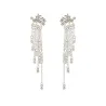 Long crystal earrings for women - gold / silver - stylish