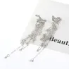 Long crystal earrings for women - gold / silver - stylish