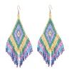 Ethnic style long earrings - with crystals beadsEarrings