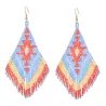 Ethnic style long earrings - with crystals beadsEarrings