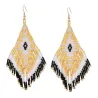 Ethnic style long earrings - with crystals beadsEarrings