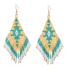 Ethnic style long earrings - with crystals beadsEarrings