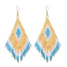 Ethnic style long earrings - with crystals beadsEarrings