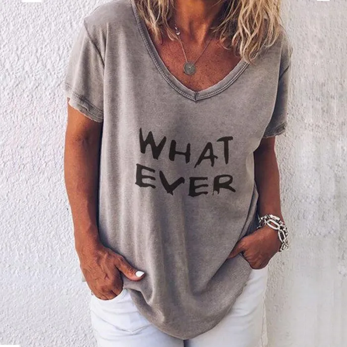 Classic loose t-shirt - short sleeve - letter printedBlouses & shirts