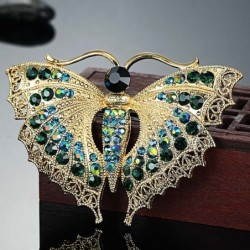 Vintage brooch with crystal butterfly
