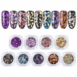 Glitter flakes - shiny - mixed colours - creative nail designing - DIY - 1 box