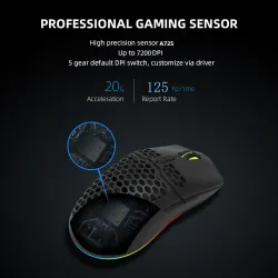 Honeycomb deluxe lightweight gaming mouse - 67gram -  ultra weave cable for computer gamer