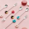 Doughnut dessert spoon / fork - ideal for coffee and cake together - stainless steel - 1 piece