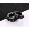 Hip Hop style small round earrings - with rivets - black / silver - unisexEarrings