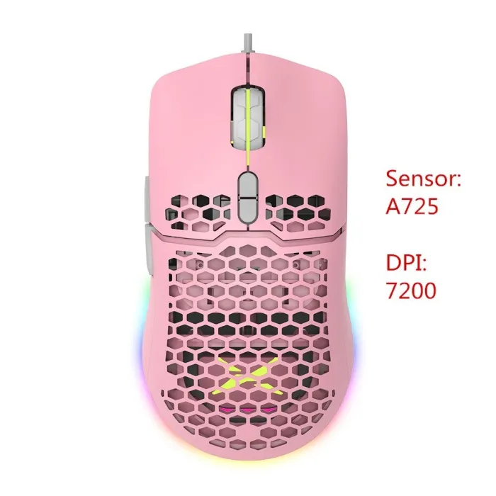 Honeycomb deluxe lightweight gaming mouse - 67gram -  ultra weave cable for computer gamer
