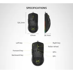 Honeycomb deluxe lightweight gaming mouse - 67gram -  ultra weave cable for computer gamer