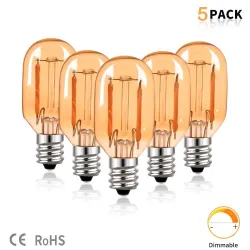 Vintage LED bulb - Edison tube - T22 - 2200K - E12 / E14 - 1W - dimmable - amber glass