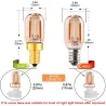 Vintage LED bulb - Edison tubular - T22 - E12 - E14 - 1W - dimmable - 2200K gold