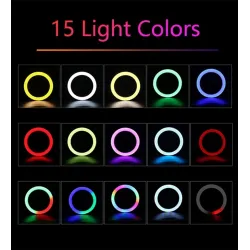 T33CM 26CM RGB led ring light - with tripod - photography - makeup - selfies - video - live