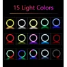 Selfie LED ring - RGB - dimmable fill light - with tripod - for photography / makeup / videoTripods & stands