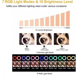 T33CM 26CM RGB led ring light - with tripod - photography - makeup - selfies - video - live