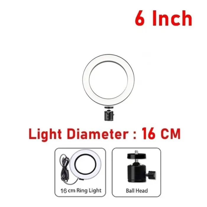 Anneau selfie LED - lampe à lumière d'appoint - avec trépied - pour maquillage / vidéo / photos - dimmable