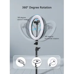 Anneau selfie LED - lampe à lumière d'appoint - avec trépied - pour maquillage / vidéo / photos - dimmable