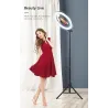 Anneau selfie LED - lampe à lumière d'appoint - avec trépied - pour maquillage / vidéo / photos - dimmable