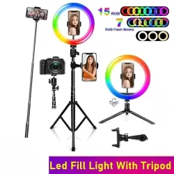 T33CM 26CM RGB led ring light - with tripod - photography - makeup - selfies - video - live
