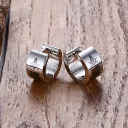 Small silver earrings - with Masonic sign - unisexEarrings