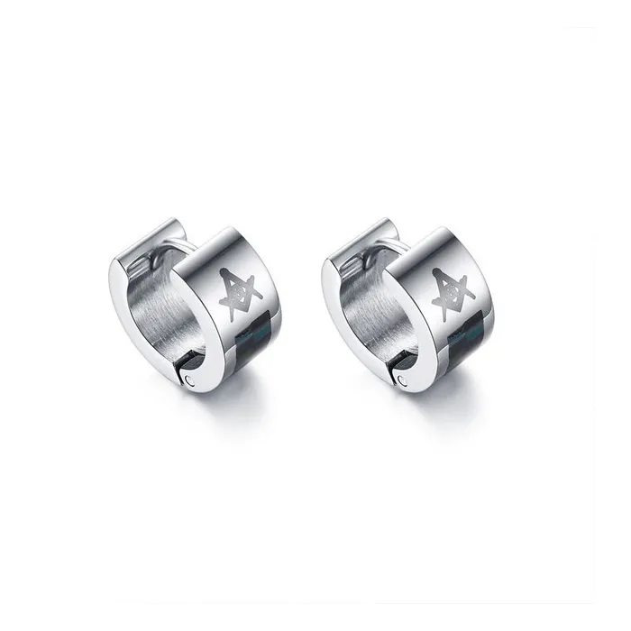 Small silver earrings - with Masonic sign - unisexEarrings