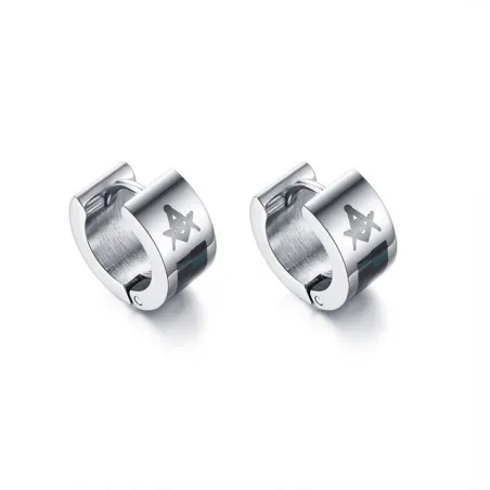 Small silver earrings - with Masonic sign - unisexEarrings