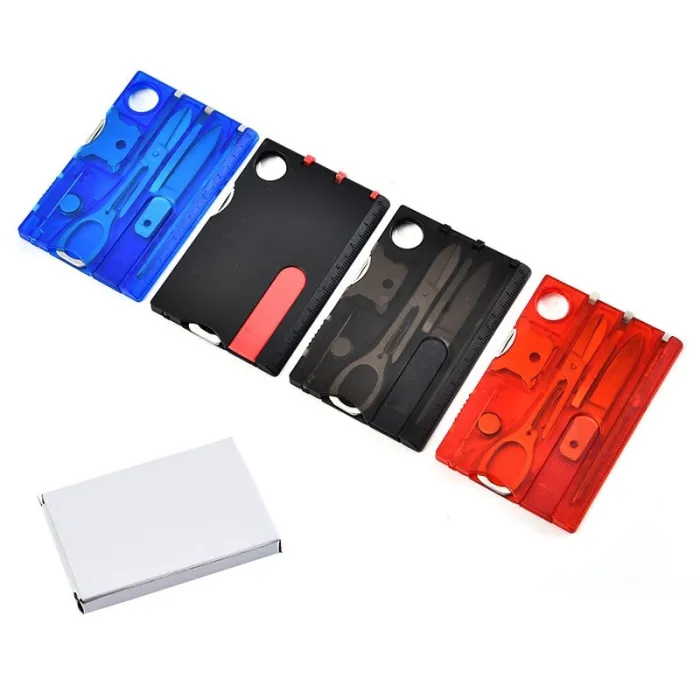 10 in 1 pocket multi tool - credit card shaped - knife / needle / scissors / screwdriver