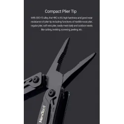 NexTool Black Knight - 11 in 1 multifunction tool - folding pliers / scissors / opener / screwdriversKnives & Multitools