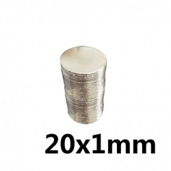 N35 - neodymium magnet - strong round disc - 20 * 1 mmN35