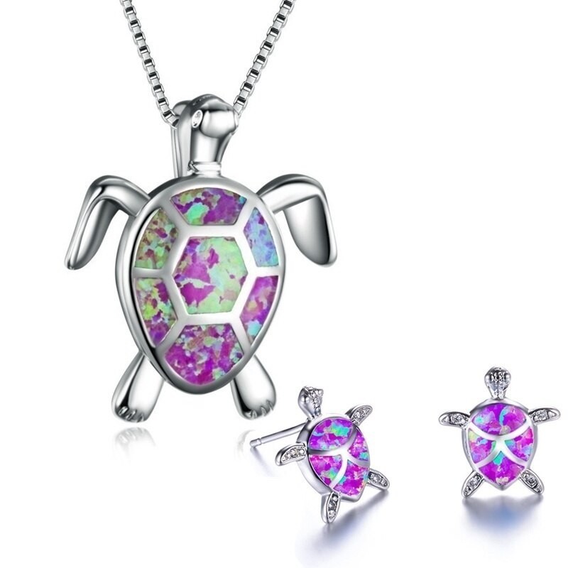 Elegant necklace / earrings with sea turtle - jewellery setJewellery Sets