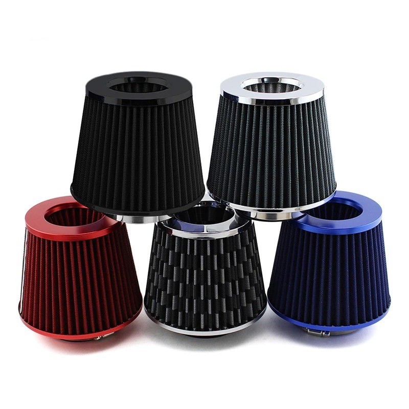 Air intake filter - high flow - sports / racing car tuning - 76mm - 6 inch head cone